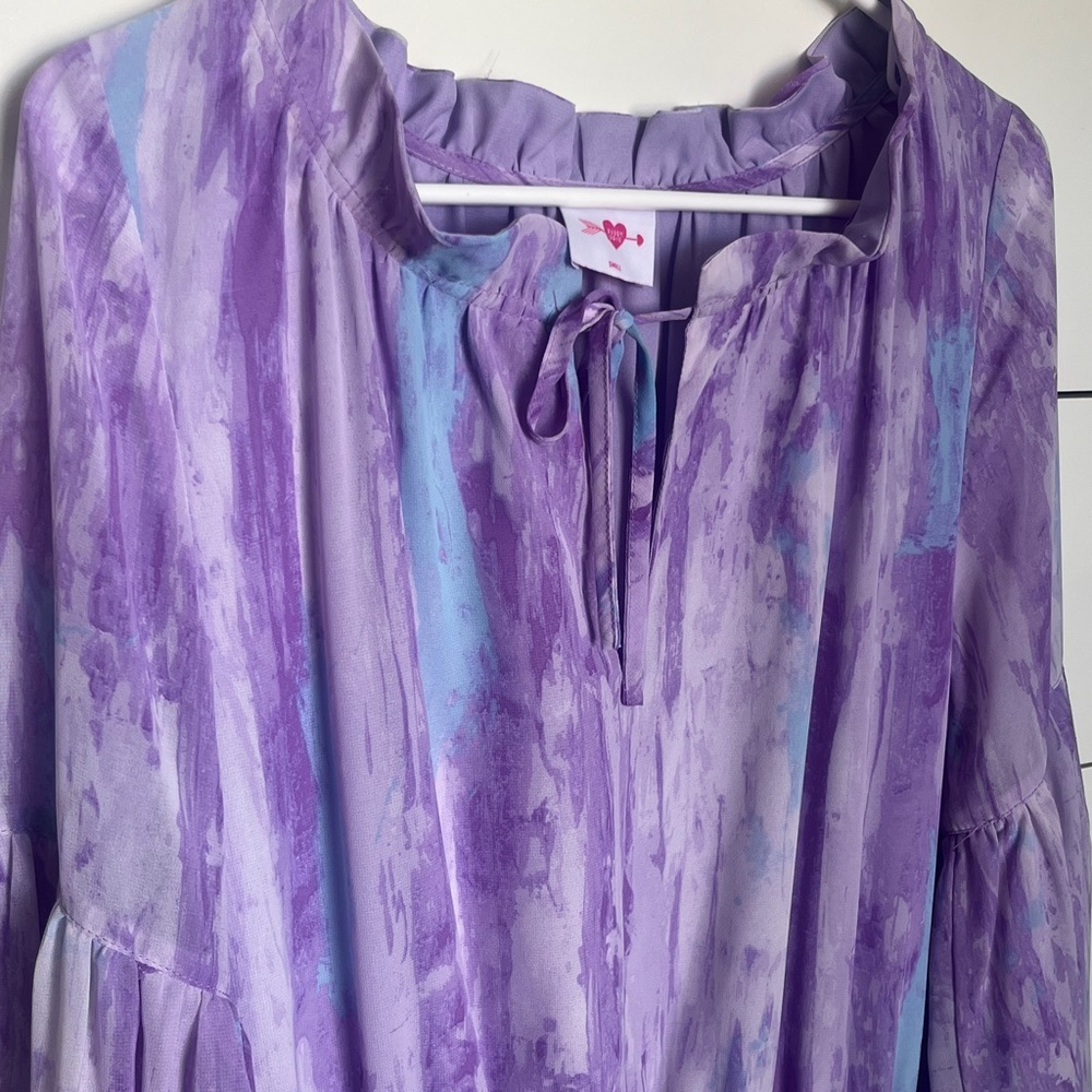 Buddy Love Lavender and Blue Long Sleeve Dress - Picture 3 of 5